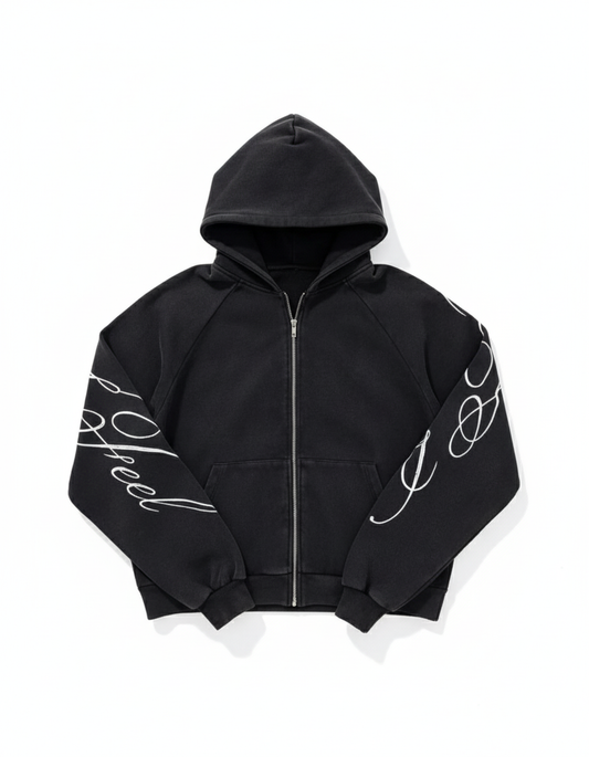 Y2K harajuku Gothic Letter Print Retro Fashion Men And Women Hoodie Hip-Hop Punk Style Black Oversized Zipper Sweatshirts