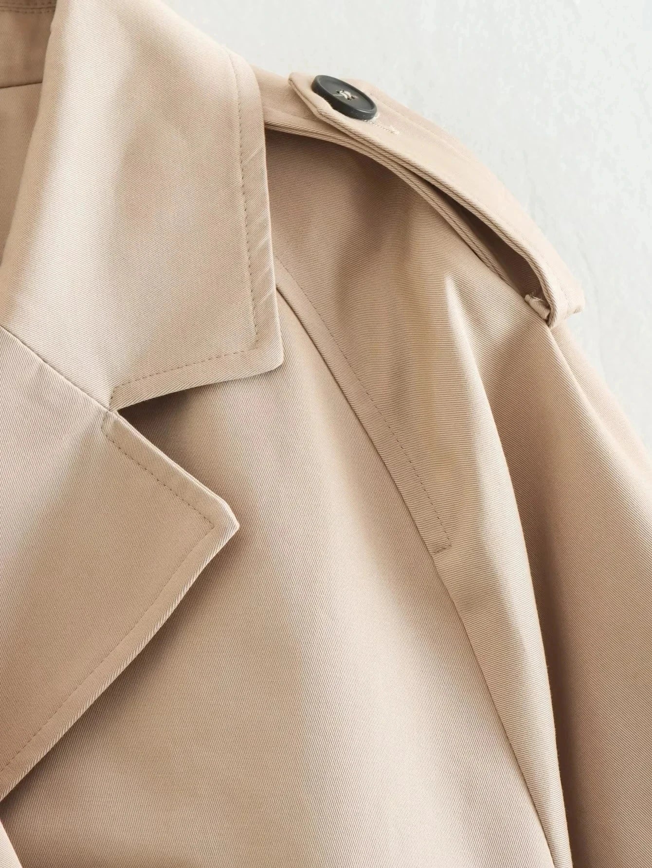 Belt Cropped Trench Spring Jacket