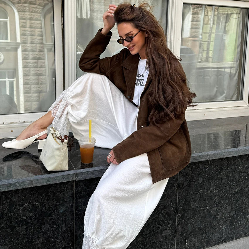 Linad Vintage Loose Lace Pencil Pants